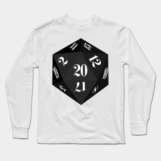 Black 20-Sided Dice Long Sleeve T-Shirt
